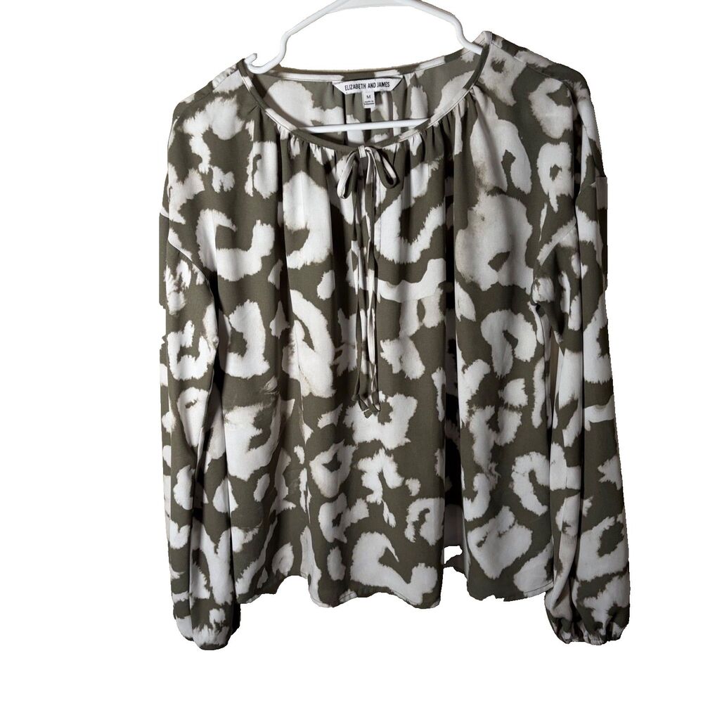 Elizabeth & James Blouse Women's Medium Tie Dye Long Sleeve Tie Lightweight